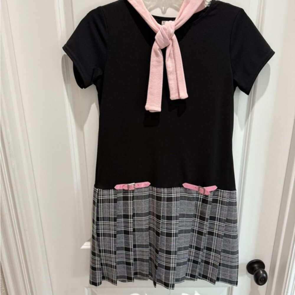 Chic Black and Pink Kids Dress